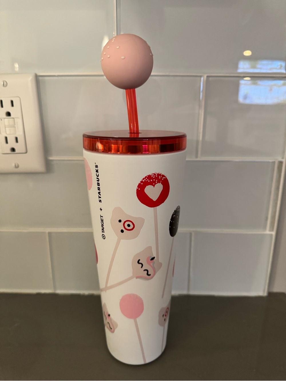 Starbucks x Target Pink cake pop insulated Tumbler with Straw